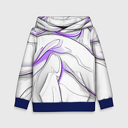 Детская толстовка Черные и фиолетовые линии на белом