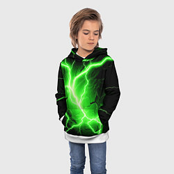 Толстовка-худи детская Color green black, цвет: 3D-белый — фото 2