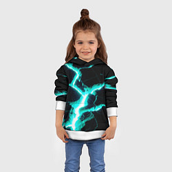 Толстовка-худи детская Color light blue black, цвет: 3D-белый — фото 2