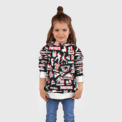 Толстовка-худи детская Fortnite glitch game, цвет: 3D-белый — фото 2