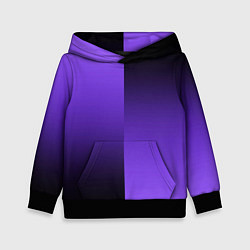 Детская толстовка Чёрно-сиреневый градиент пополам
