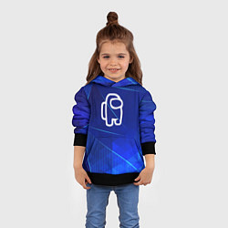 Толстовка-худи детская Among Us blue poly, цвет: 3D-черный — фото 2