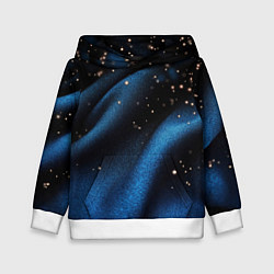 Детская толстовка Синяя волнистая текстура на черном