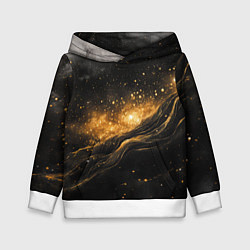 Детская толстовка Золотистое сияние на черной текстуре