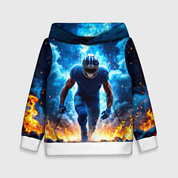 Толстовка-худи детская Огненный раннинбек, цвет: 3D-белый