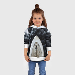 Толстовка-худи детская Сапборд в черном дыму, цвет: 3D-белый — фото 2