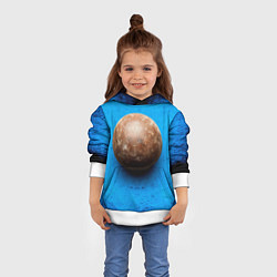 Толстовка-худи детская Ядро для талкания на синем, цвет: 3D-белый — фото 2