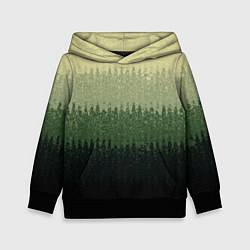 Толстовка-худи детская Зелёный полосами от светлого к тёмному текстурные, цвет: 3D-черный