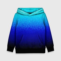 Толстовка-худи детская Градиент мозаика из голубого в чёрный, цвет: 3D-черный