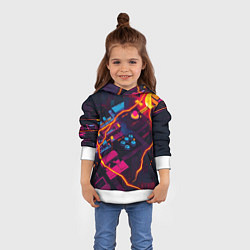 Толстовка-худи детская Техническая абстракция, цвет: 3D-белый — фото 2