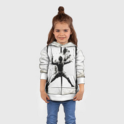 Толстовка-худи детская Фехтовальщик тяжёлым клинковым оружием, цвет: 3D-белый — фото 2