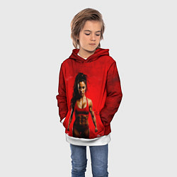 Толстовка-худи детская Фитоняшка в красном, цвет: 3D-белый — фото 2
