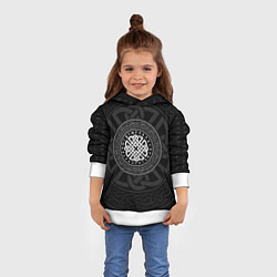 Толстовка-худи детская Оберег в узоре и руны, цвет: 3D-белый — фото 2