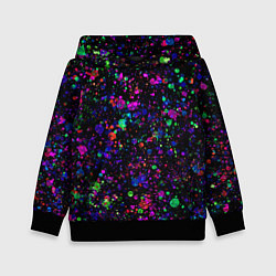 Детская толстовка Чёрный с разноцветными брызгами