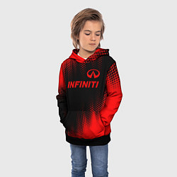 Толстовка-худи детская Infiniti - red gradient посередине, цвет: 3D-черный — фото 2