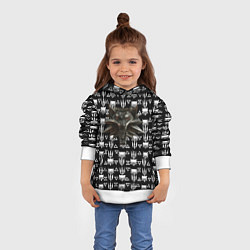 Толстовка-худи детская Ведьмак лого патерн, цвет: 3D-белый — фото 2