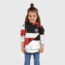 Толстовка-худи детская Toyota логотип, цвет: 3D-белый — фото 2