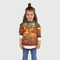 Толстовка-худи детская Золотистое боке текстура, цвет: 3D-белый — фото 2