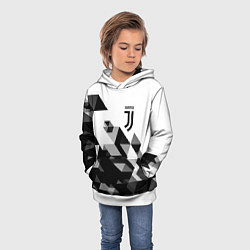 Толстовка-худи детская Juventus geometry black, цвет: 3D-белый — фото 2
