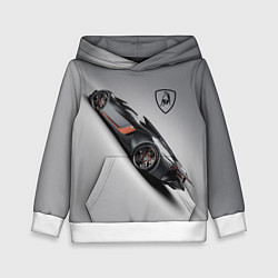 Толстовка-худи детская Lamborghini - racing car, цвет: 3D-белый