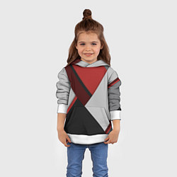 Толстовка-худи детская Color black red grey, цвет: 3D-белый — фото 2