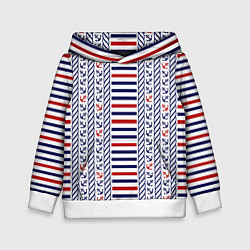 Детская толстовка Полосатый морской орнамент с якорями
