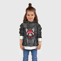 Толстовка-худи детская Красная панда в балахоне, цвет: 3D-белый — фото 2
