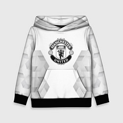 Толстовка-худи детская Manchester United white poly, цвет: 3D-черный
