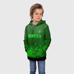 Толстовка-худи детская Benfica - green gradient посередине, цвет: 3D-черный — фото 2