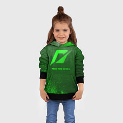Толстовка-худи детская Need for Speed - green gradient, цвет: 3D-черный — фото 2