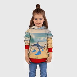 Толстовка-худи детская Тралалеро тралала мем, цвет: 3D-красный — фото 2