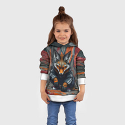 Толстовка-худи детская Лис из подворотни, цвет: 3D-белый — фото 2
