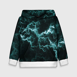 Толстовка-худи детская Lightning light blue line, цвет: 3D-белый