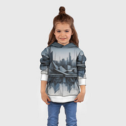 Толстовка-худи детская Небоскребы и скалы, цвет: 3D-белый — фото 2