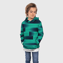 Толстовка-худи детская Color light blue square, цвет: 3D-белый — фото 2
