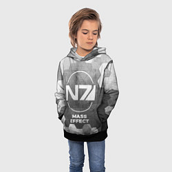 Толстовка-худи детская Mass Effect - grey gradient, цвет: 3D-черный — фото 2