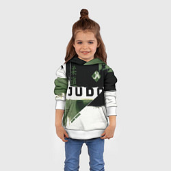 Толстовка-худи детская Время дзюдо, цвет: 3D-белый — фото 2