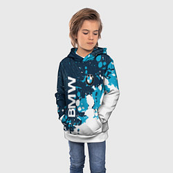 Толстовка-худи детская Bmw брызги, цвет: 3D-белый — фото 2