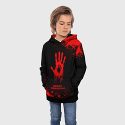 Толстовка-худи детская Death Stranding - red gradient, цвет: 3D-черный — фото 2