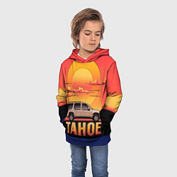 Толстовка-худи детская Tahoe на закате джип, цвет: 3D-синий — фото 2