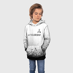 Толстовка-худи детская Mitsubishi - white gradient посередине, цвет: 3D-черный — фото 2