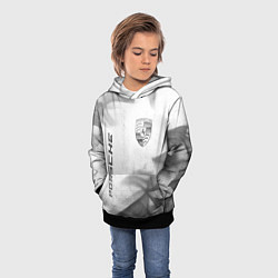 Толстовка-худи детская Porsche - white gradient вертикально, цвет: 3D-черный — фото 2