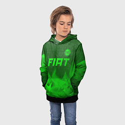 Толстовка-худи детская Fiat - green gradient посередине, цвет: 3D-черный — фото 2