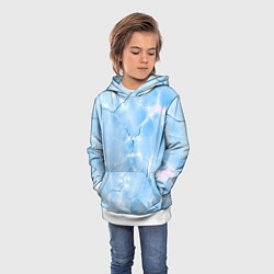 Толстовка-худи детская Прозрачная голубая вода, цвет: 3D-белый — фото 2