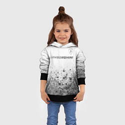Толстовка-худи детская Lamborghini - white gradient посередине, цвет: 3D-черный — фото 2