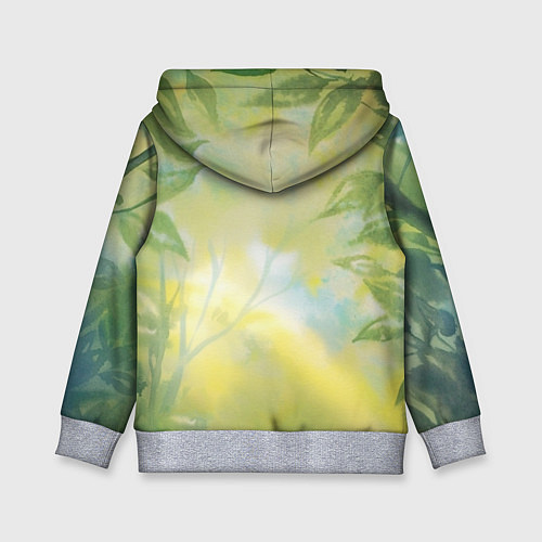 Детская толстовка Тоторо в лесу акварель / 3D-Меланж – фото 2