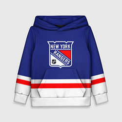 Толстовка-худи детская Нью Йорк Рейнджерс хоккей, цвет: 3D-белый