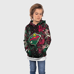 Толстовка-худи детская Minnesota Wild NHL black, цвет: 3D-белый — фото 2