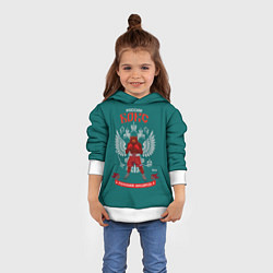 Толстовка-худи детская Бокс Русский медвдь, цвет: 3D-белый — фото 2