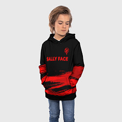 Толстовка-худи детская Sally Face - red gradient посередине, цвет: 3D-черный — фото 2